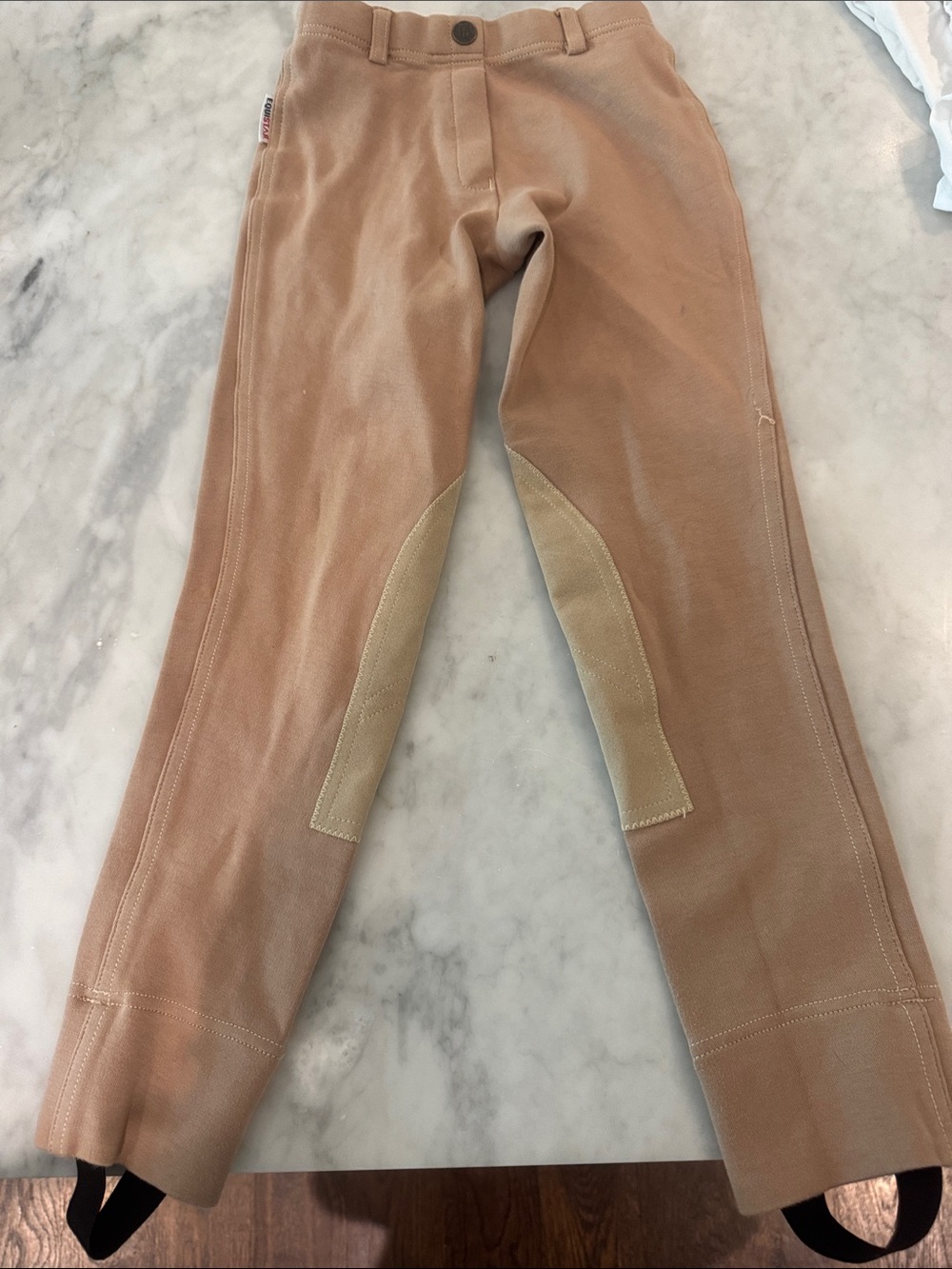 Kids Camel/Tan Riding Breeches with Beige Knee Patches
